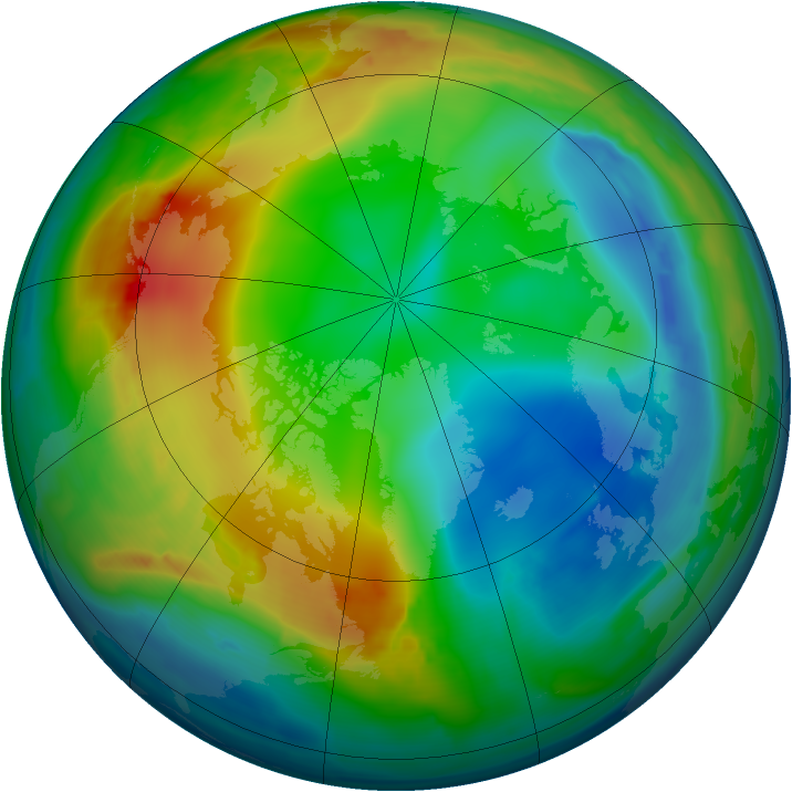 Arctic ozone map for 27 December 2008